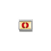 Nomination Composable Classic BUCHST, ROT Edelstahl, Email und 18K-Gold (15_O)